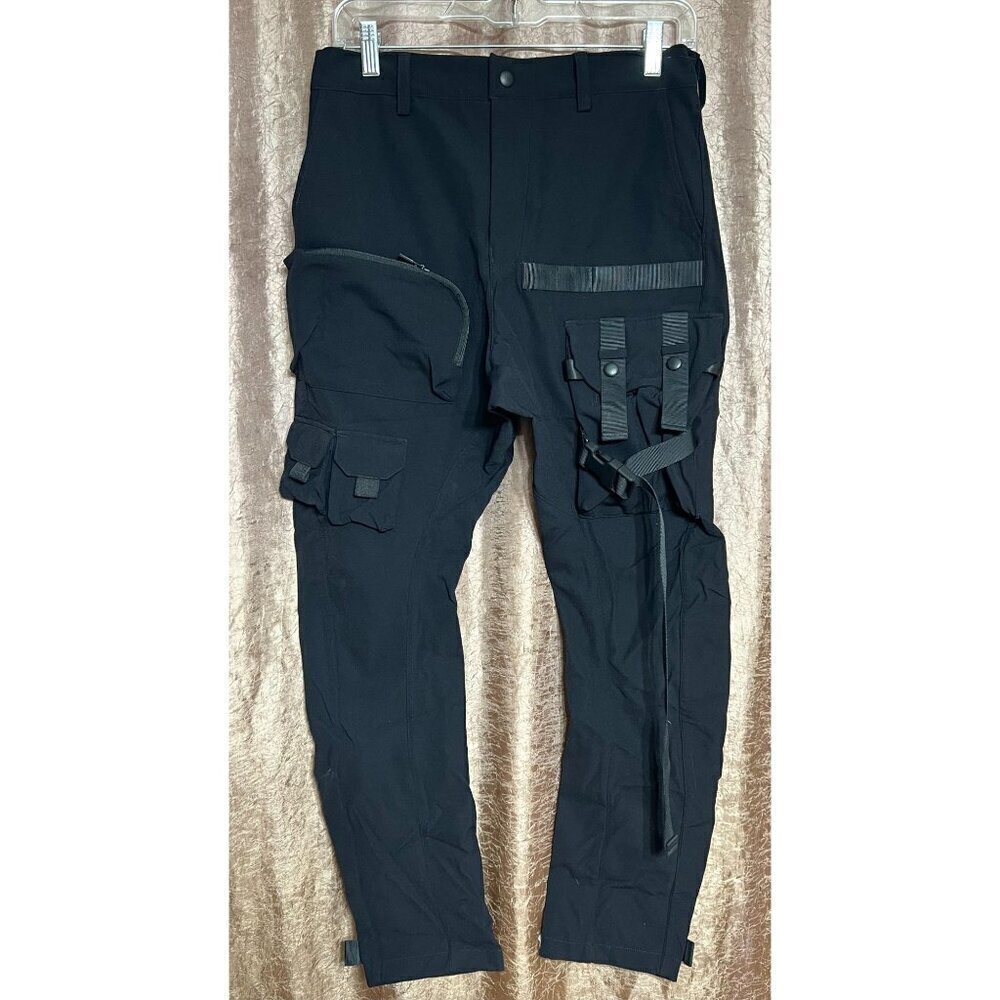 Orbit Men's Small Tactical Cargo Pants Gothic Pockets Straps Black Hiking